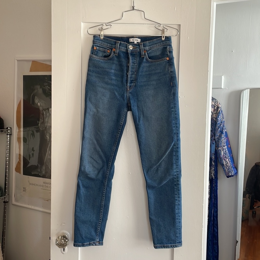 Re/done 27” high waisted jeans button up closure